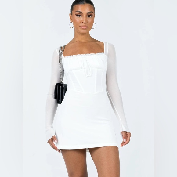 NWT - Princess Polly Clermont Corset Mini Dress White - Size 4 - Picture 3 of 6